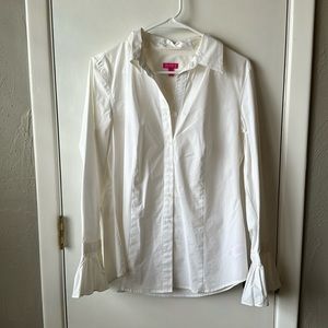 Talbots, White 2017 Limited Edition White Button Down Shirt With Pleated Sleeves